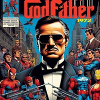 the cover of godfather, featuring a group of superheroes