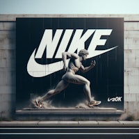 an advertisement for nike on the side of a building